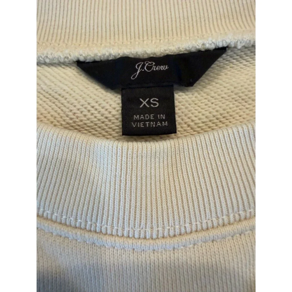 J. Crew Cream Crewneck Beaute Beuty Gold Sweater  XS